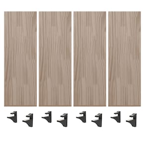 Kit Prateleira MDP 90X25cm Aveiro + Suporte Preto em ABS Brasforma - 4 Unidades