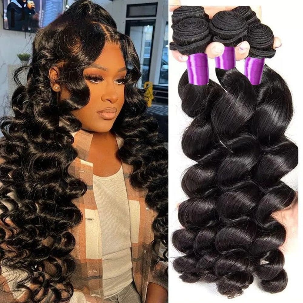 Extensões de cabelo Luduna Loose Wave 100% Virgin Brazilian