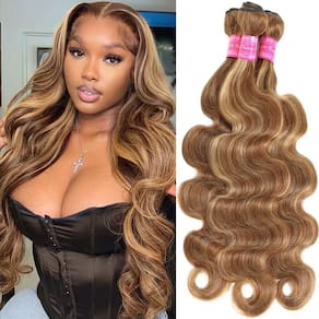 Pacotes de cabelo Luduna Ombre Highlight Body Wave 100% brasileiros
