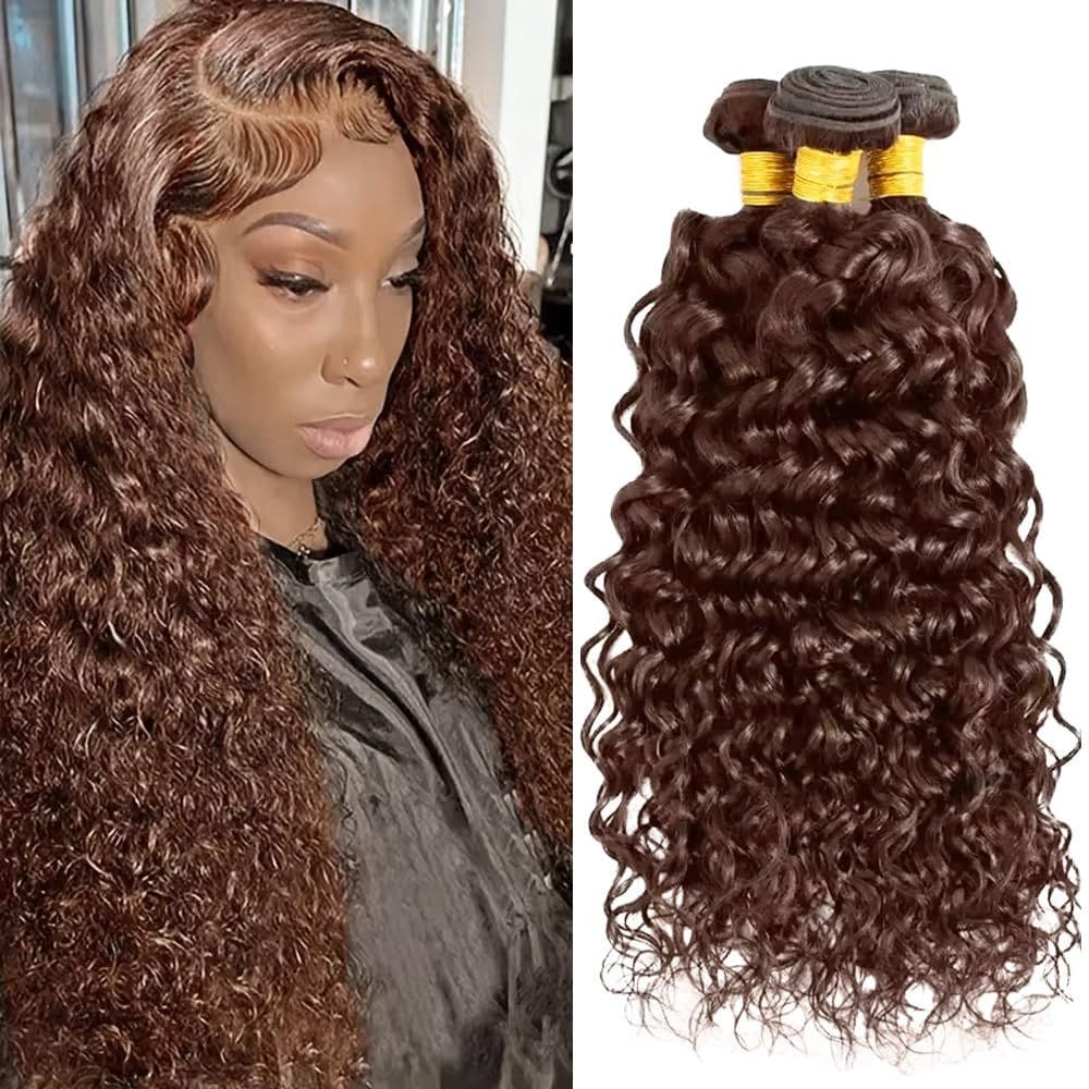 Pacotes de cabelo MAMART Dark Brown Water Wave 3x 100g