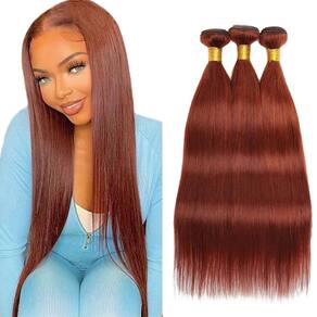 Pacotes de cabelo ZevPiul Reddish Brown #33 Brazilian Virgin 8A