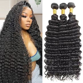 Pacotes de cabelo CLOZWIZME Deep Wave 40 45 50cm 12A Brazilian