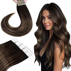 Fita adesiva em extensões de cabelo Hetto Balayage Ash Brown 40cm 50g