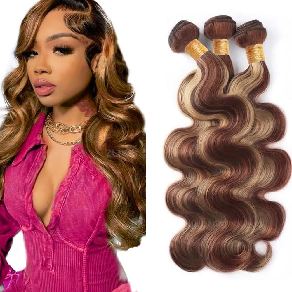 Pacote de cabelo AuokMar P33/613 Body Wave 100% Brazilian Remy