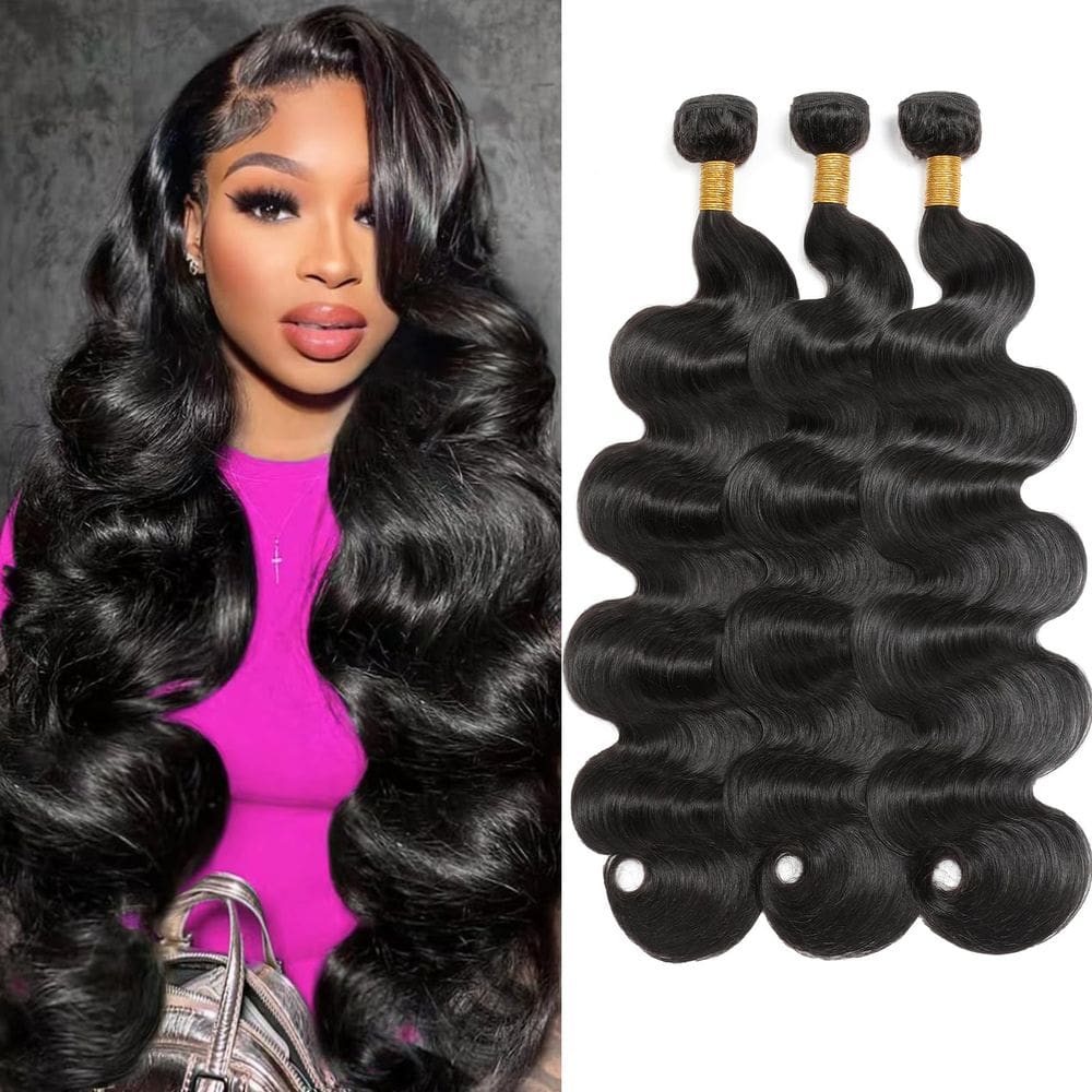 Extensões de cabelo Olsmkis Body Wave 3 Bundles 300g 12A Brazilian