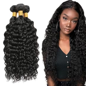 Pacotes de cabelo Poiresa Water Wave 10A Brazilian Virgin 150%
