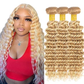 Pacotes de cabelo WuvusNM Blonde 613 Deep Wave P27/613 30-40cm