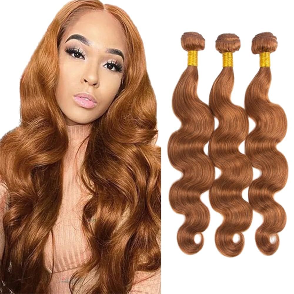 Extensões de cabelo Nuailisex Color 30 Body Wave 40-50cm 3 pacotes