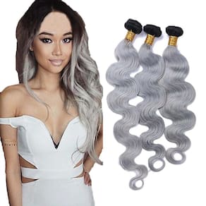 Pacotes de cabelo MAMART 1B Grey Ombre Body Wave 50 55 60cm
