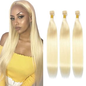 Extensões de cabelo Nuailisex Blonde Straight 613 35-45cm