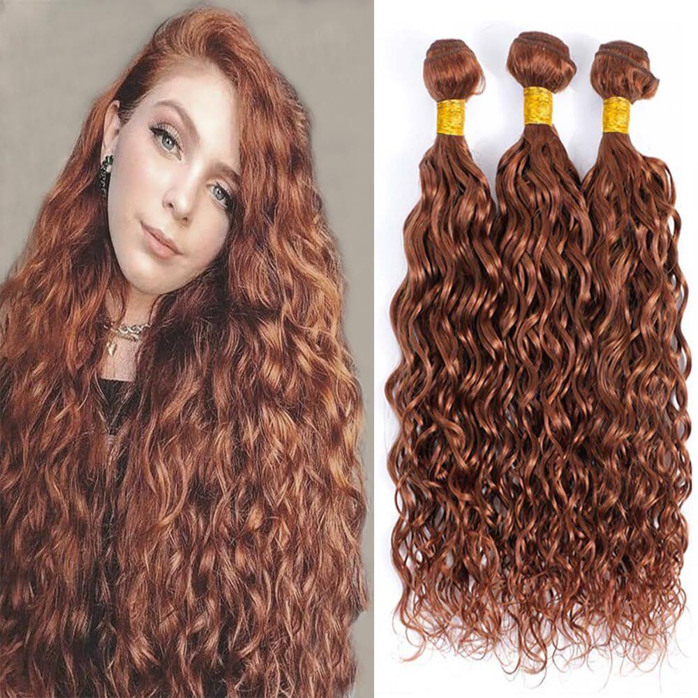 Extensões de cabelo Nuailisex Water Wave Color 30 40-50cm 3x100g