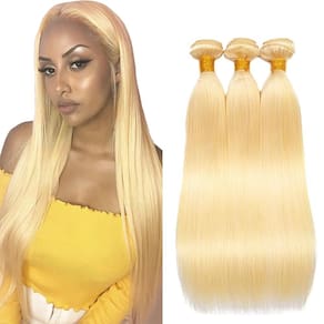 Extensões de cabelo Nuailisex 613 Blonde Straight, pacotes de 35 a 45 cm