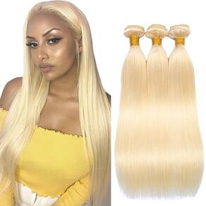 Extensões de cabelo Nuailisex 613 Blonde Straight 35-45cm