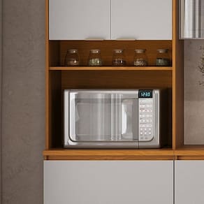 Paneleiro 3 Portas 1 Gaveta Nicho para Forno 100% Mdf Lumina Itatiaia Cinamomo/Cinza