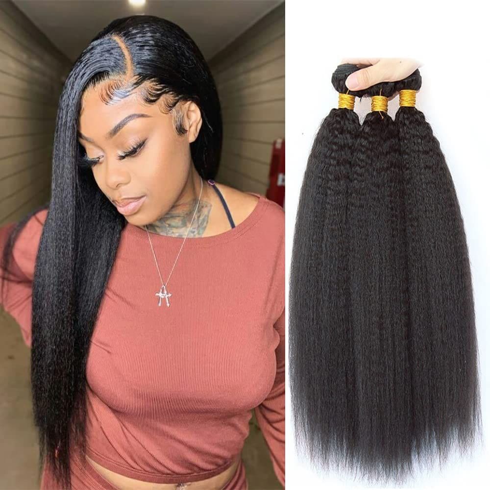 Pacotes de cabelo MAMART Kinky Straight 20cm 22cm 24cm 8A Brazilian