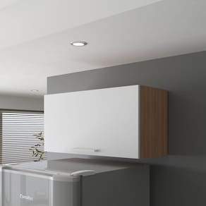 Armário Aéreo 80cm com 1 Porta Basculante Freijó/Branco