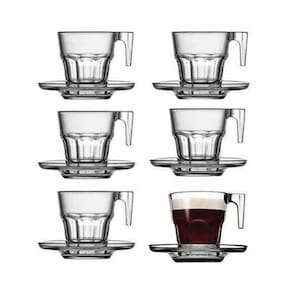 Conjunto 6 Xícaras Café Cristal 70ml - Dimensões 5,7cm x 6cm