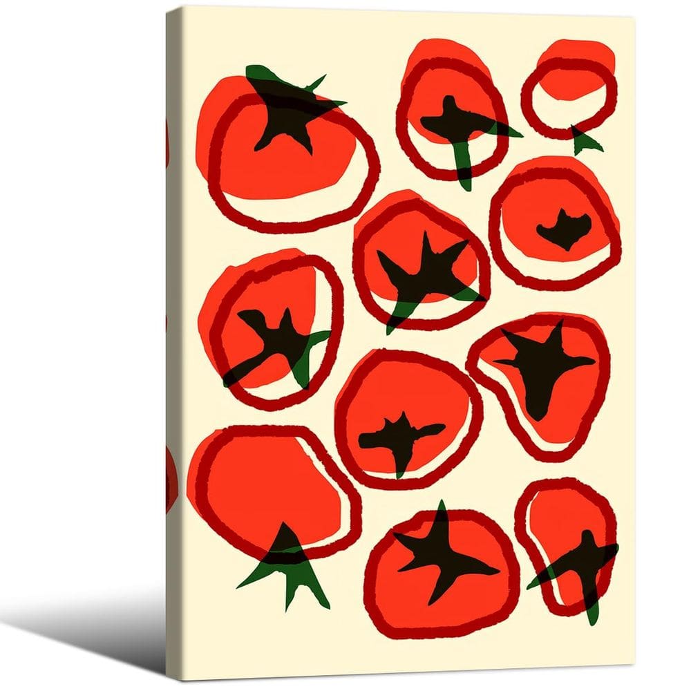 Pôster, arte de parede em tela, tomate, comida italiana, 40x60cm, emoldurado