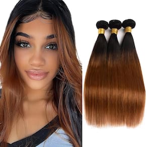 Pacotes de cabelo Biliisyff 1B/30 Ombre Straight Brazilian Remy