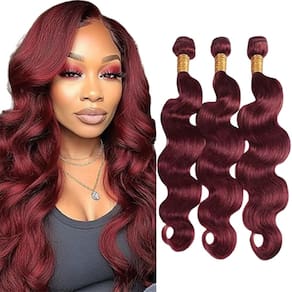 Pacotes de cabelo BillTiiww Burgundy Body Wave 99J Color 45 cm x3