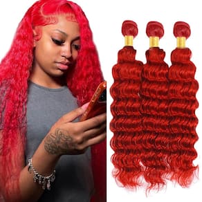 Pacotes de cabelo ZevPiul Red Deep Wave 3 pacotes de 300g brasileiros