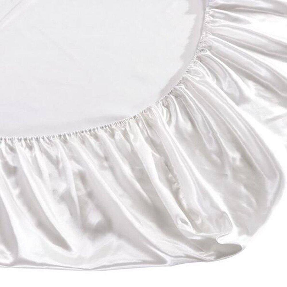 Lençol Avulso Com Elástico Casal Padrão Cetim Seda Branco