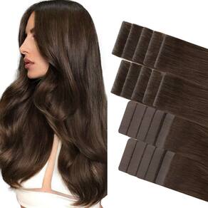 Extensões de cabelo GOO GOO Invisi Edge Tape em 4A Chocolate Brown