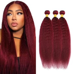 Pacotes de cabelo Vinmdonm 99J Wine Red Yaki Straight 300g