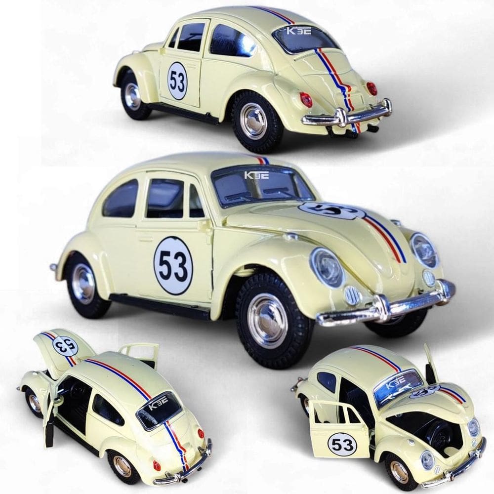 Super Miniatura Carrinho Ferro Fusca 1957 Herbie 53 Abre 3