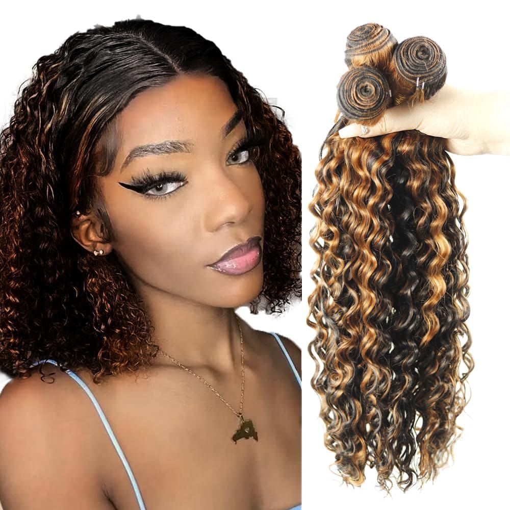 Pacotes de cabelo Vinmdonm Highlight P1B/30 Ombre Deep Wave