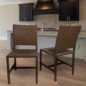 Conjunto 2 Cadeiras de Jantar Talin com Trançado Artesanal Marrom