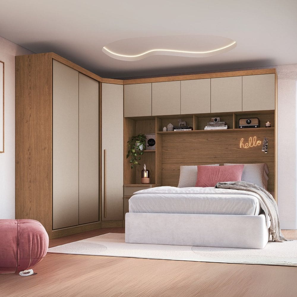 Guarda-roupa Modulado Casal 9 Portas 3 Gavetas Cedro/Duna