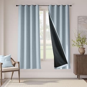 Cortina Blackout Jinchan com isolamento térmico Dust Blue 180cm