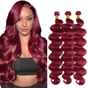Pacotes de cabelo Vinmdonm Huma Hair 99J Body Wave 3 pacotes