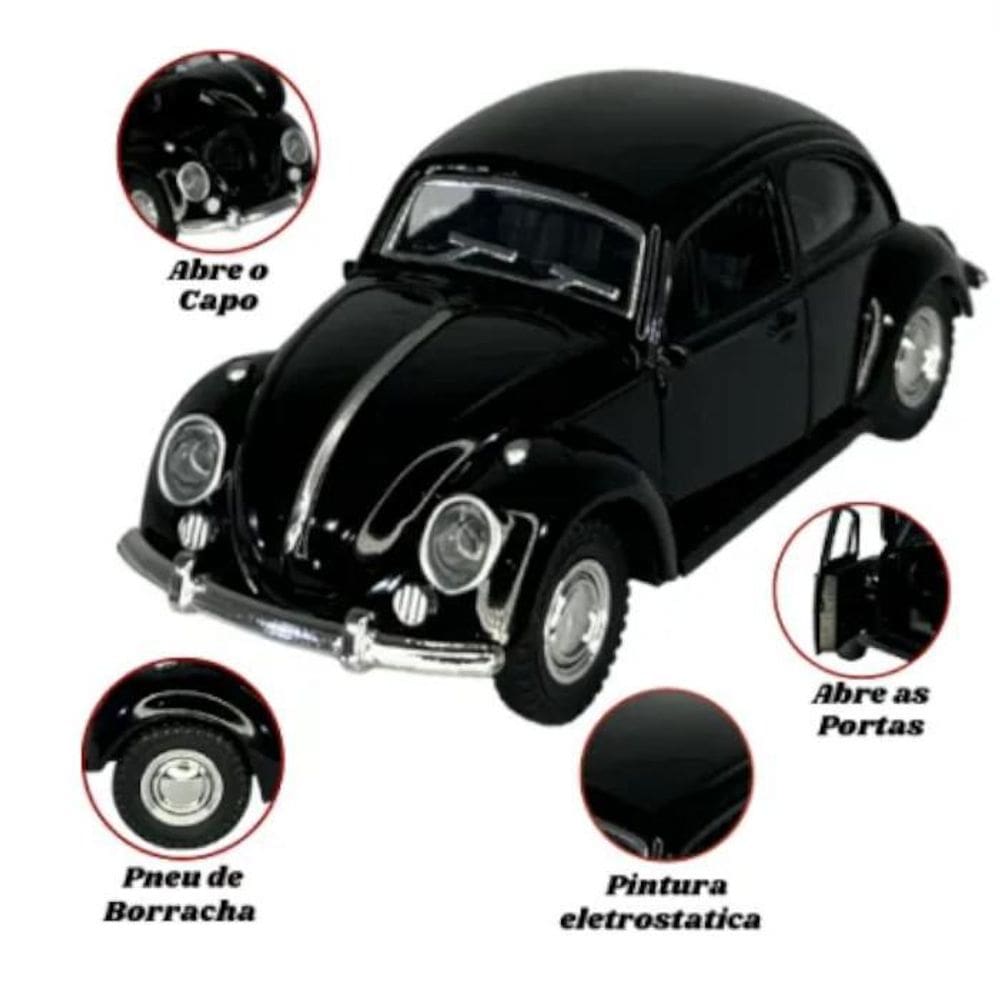 Super Carrinho Ferro Miniatura Fusca Carros Brinquedo 1:32