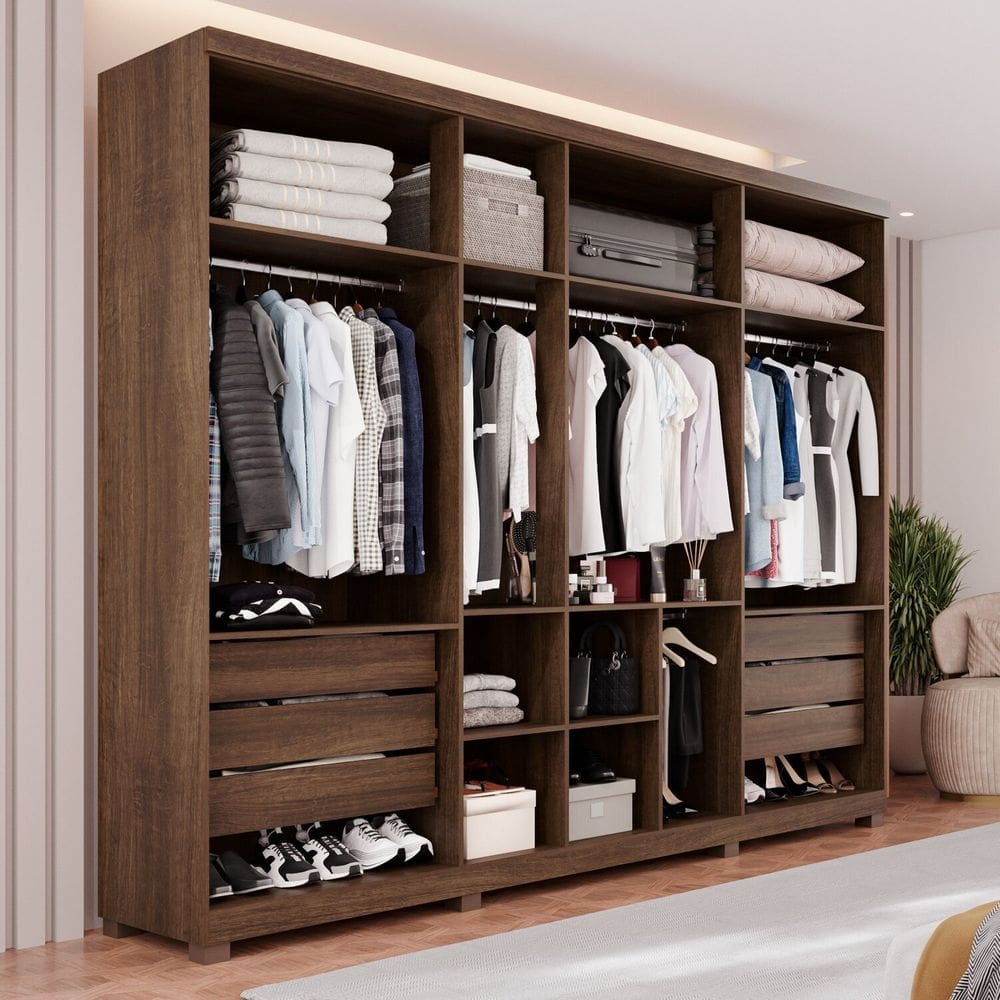 Guarda-roupas Closet 6 Gavetas com Pés Flórida Imbuia