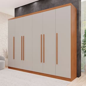 Guarda-roupa 6 Portas 6 Gavetas Angra Expresso Móveis Cinamomo/Off White