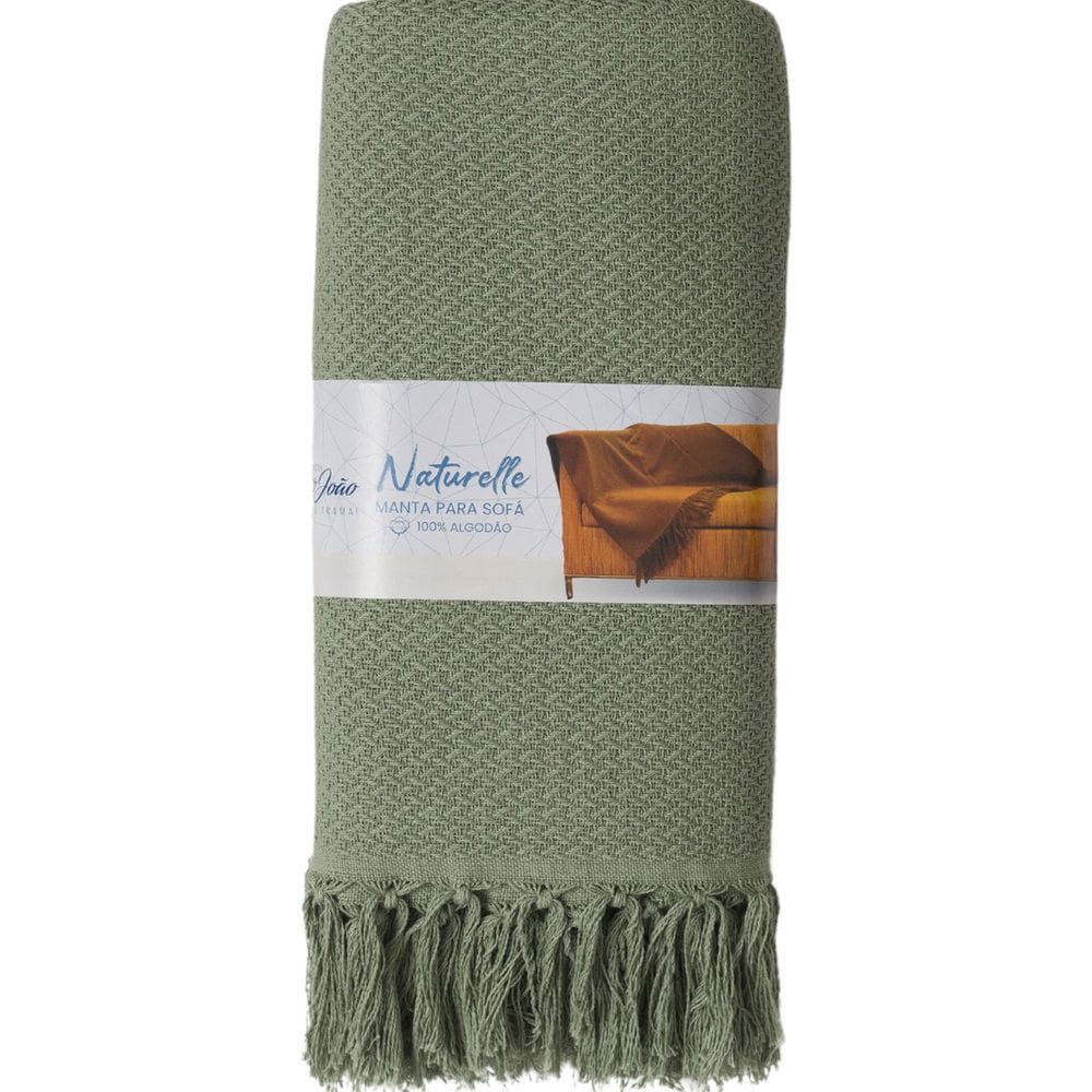 Manta para Sofá São João - 001486/ 0002 -100% Co 120cm X 300cm Verde