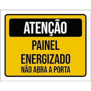 Placa Atenção Painel Energizado Não Abra Porta 18X23