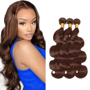 Pacotes de cabelo Wuvusnm Body Wave Brown 50 55 60 cm 3 pacotes