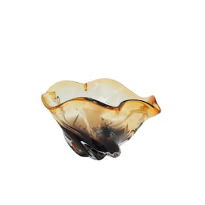 Centro de Mesa Decorativo em Vidro Âmbar 16cm 15568-PL