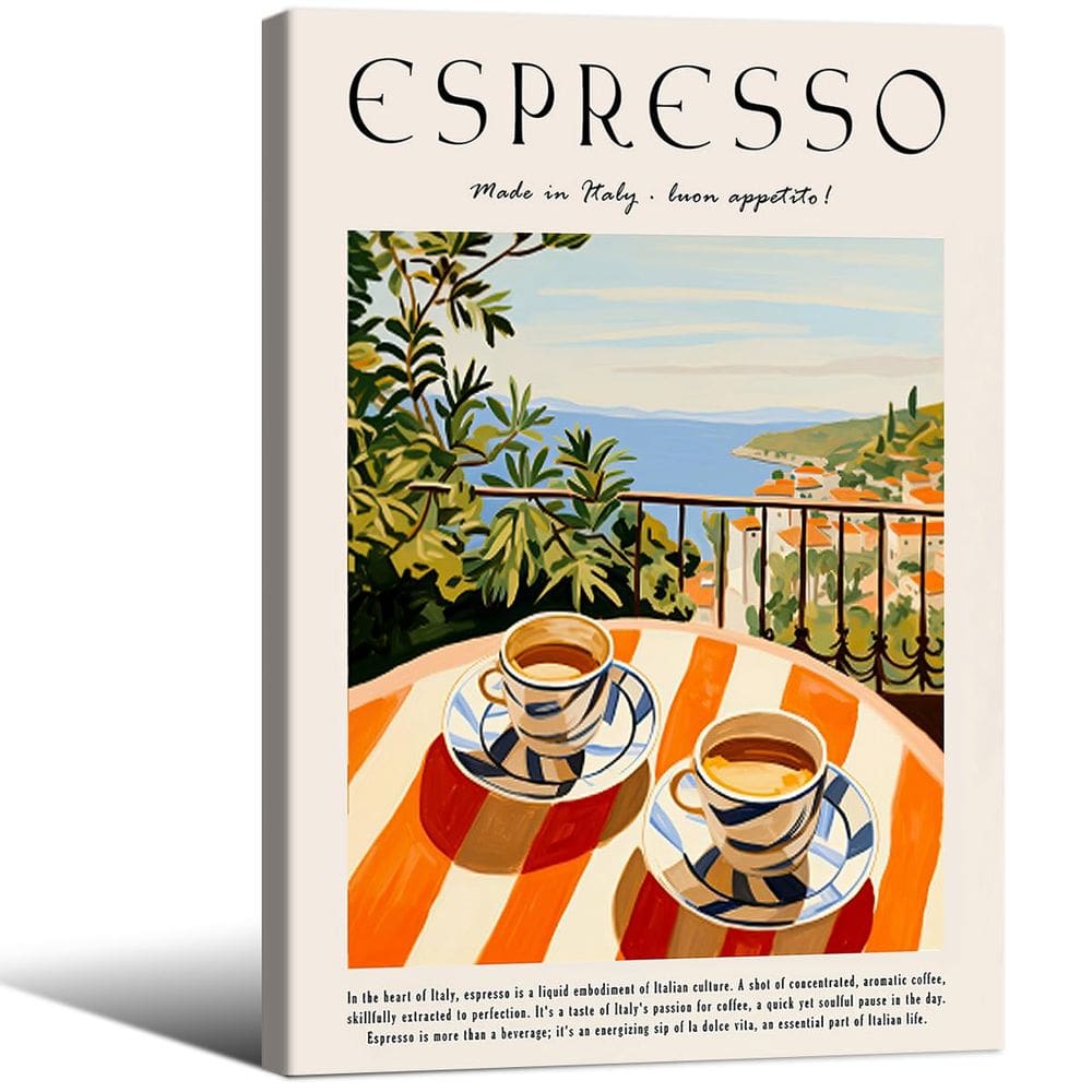 Pôster de café MWZUPQ Vintage Espresso 40x60cm emoldurado