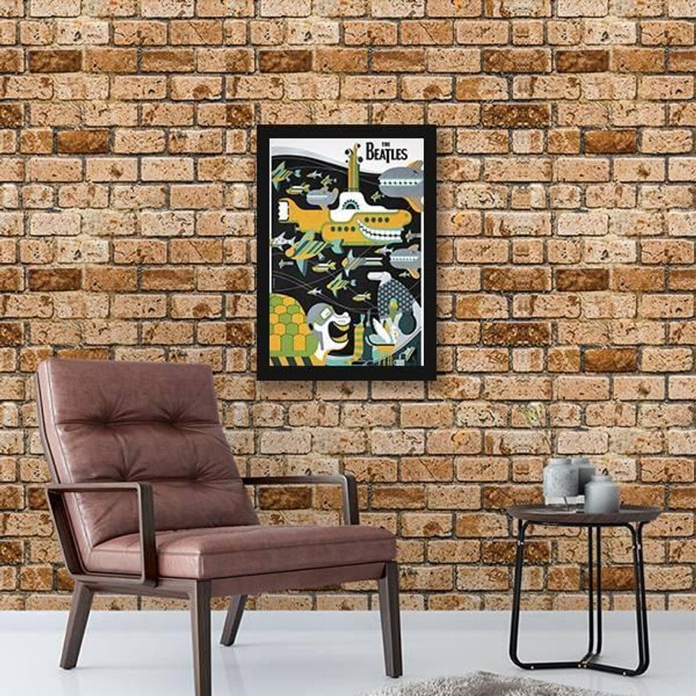 Quadro Beatles Yellow Submarine 24X18Cm - Com Vidro