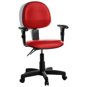 Cadeira Ergonômica Executiva Com Braço Rj Vermelho