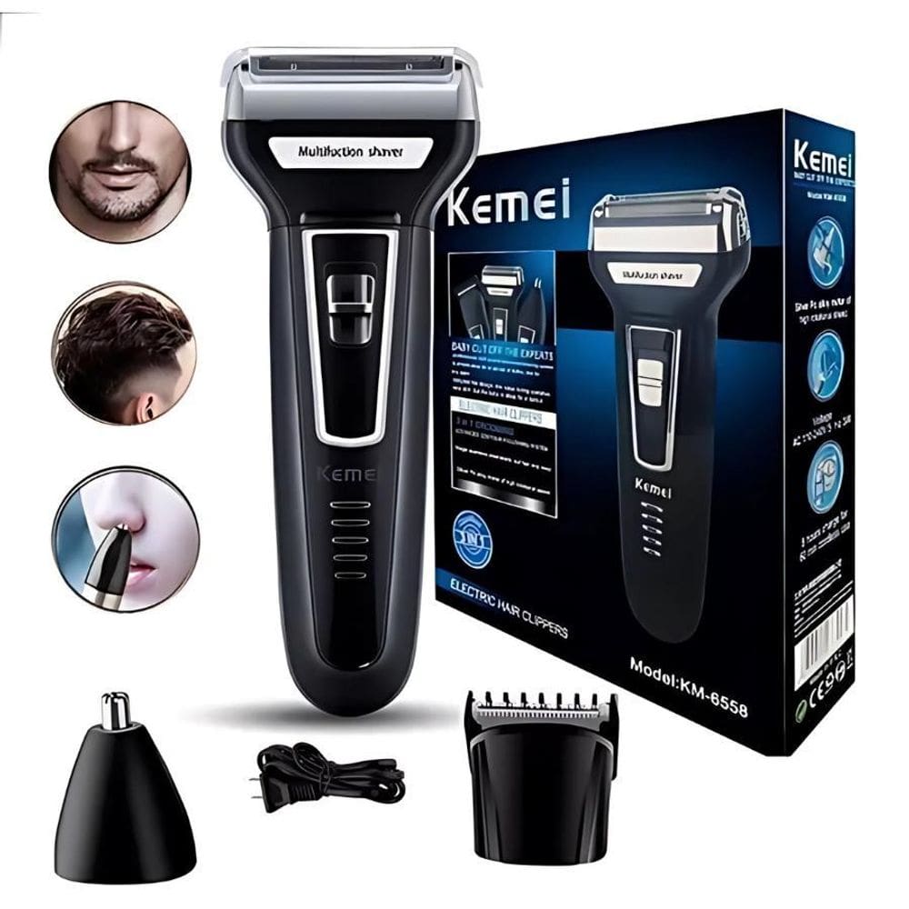 Kemei Km-6558 - Máquina De Barbear Um Acabamento Perfeito