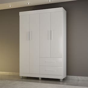 Guarda-Roupa Pérola Solteiro 4 portas 2 Gavetas Mobilihouse