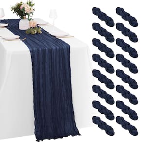 Pano de algodão azul marinho Yorcari Table Runners 20x120 cm (pacote com 16)