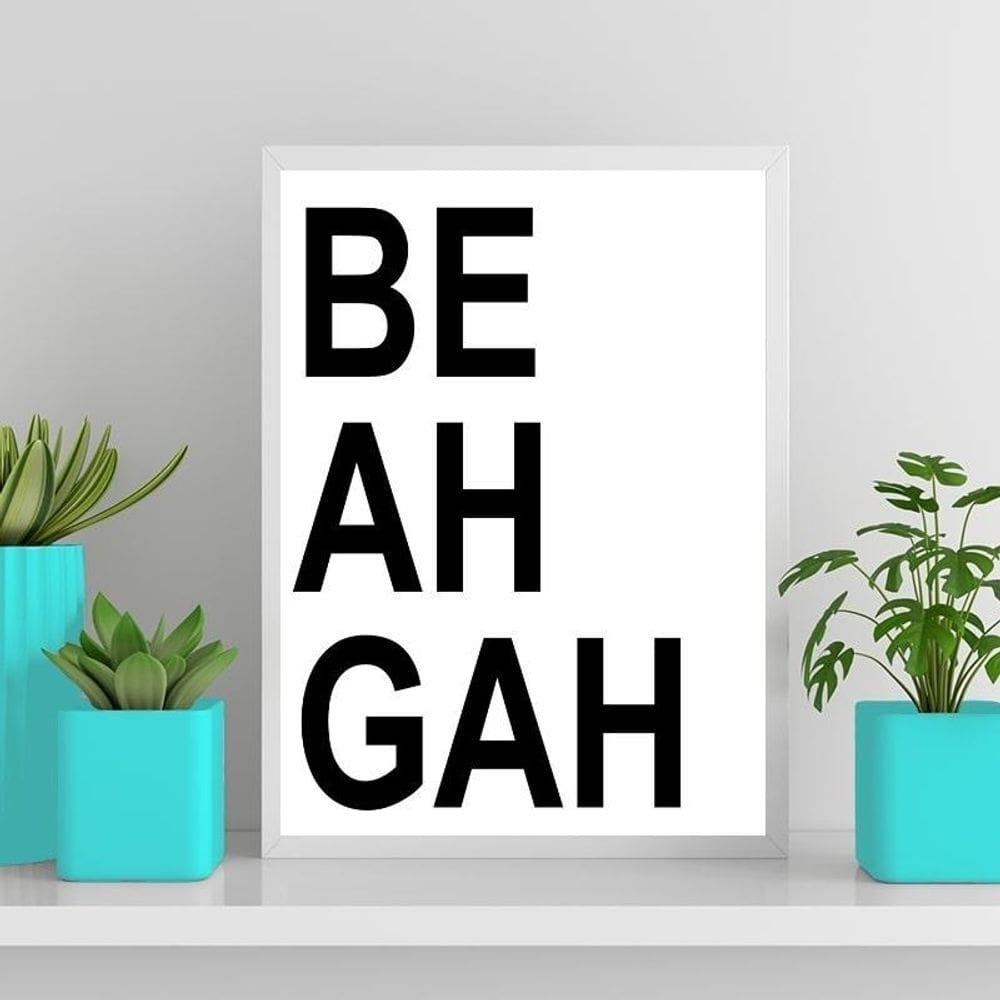 Quadro Decorativo Beahgah Moldura Branca Com Vidro 33X24Cm