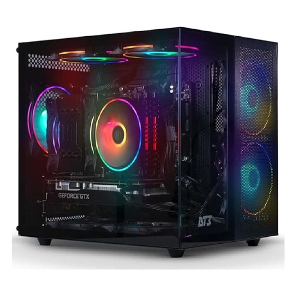 Gabinete Gamer Aquário DT3 Hyperflow black Frontal e Lateral em Vidro Temperado sem fans