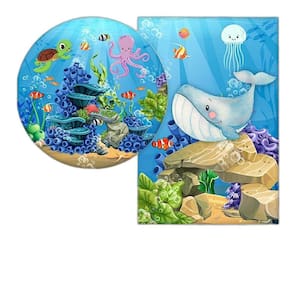 Kit Painéis Casadinho 3D Sublimado Fundo Do Mar Fpc-363